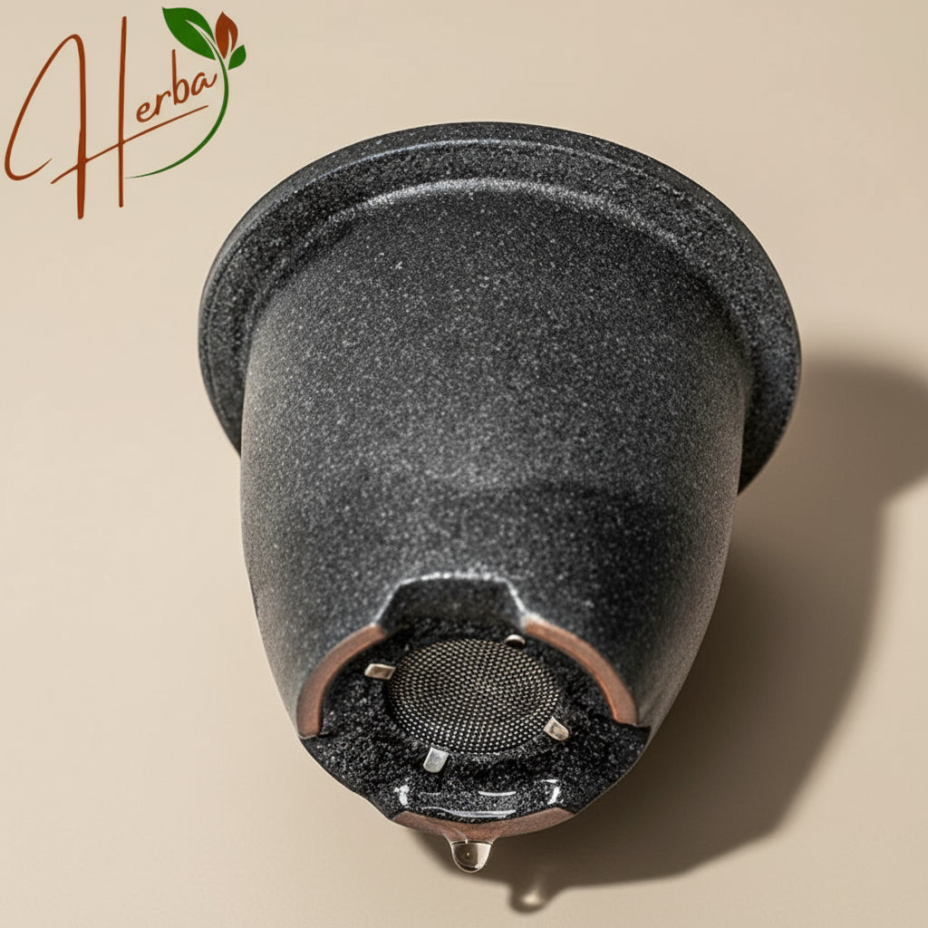 Handcrafted Ceramic Tea Infuser Mug with Wooden Handle - 350ml