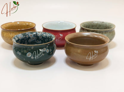 Handcrafted Ceramic Tea Cup Gift Set – 5 Assorted Colors in Premium Box
