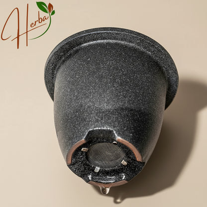 Handcrafted Ceramic Tea Infuser Mug with Wooden Handle - 350ml