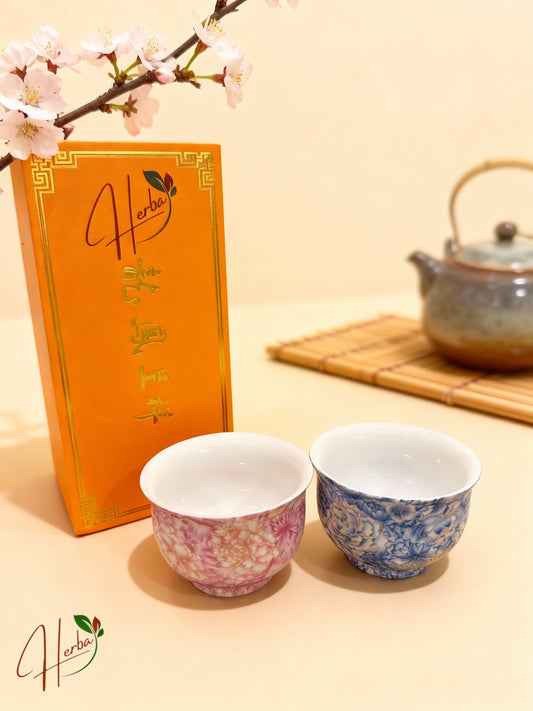 Handcrafted ceramic tea cups Gift box for her and him - 2 assorted cups